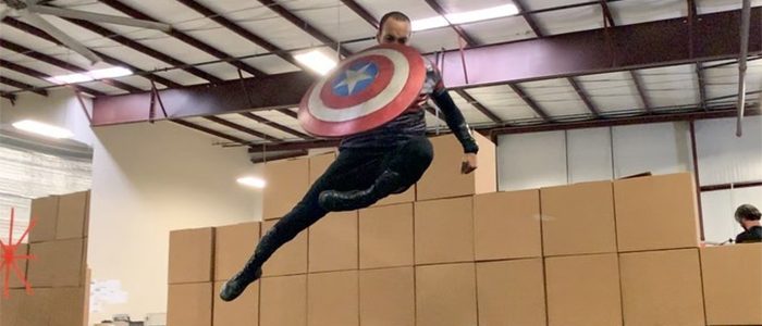 The Falcon and The Winter Soldier Shield Stunt - Aaron Toney
